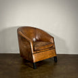 Deco Style Sheepskin Leather Armchair