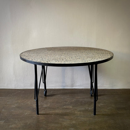 Pebble Stone and Iron Table