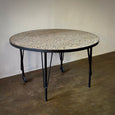 Pebble Stone and Iron Table