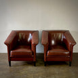 Pair of Leather Club Chairs