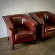 Pair of Leather Club Chairs