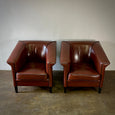 Pair of Leather Club Chairs