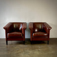 Pair of Leather Club Chairs