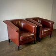 Pair of Leather Club Chairs