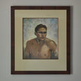 Gouache Painting of Young Man